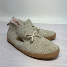Toms Bootie Slippers Gray Womens Size 6 EU 36-37 Pink Fix Fur Slip On Shoes