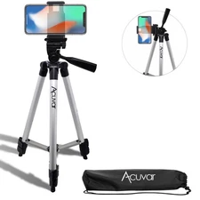 50" Camera Tripod Stand with a Holder Mount For iPhone Samsung All Phones + Bag