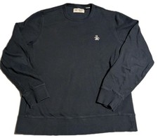 Original Penguin Crewneck Sweatshirt Mens Medium Navy Blue Pullover Logo Sweater