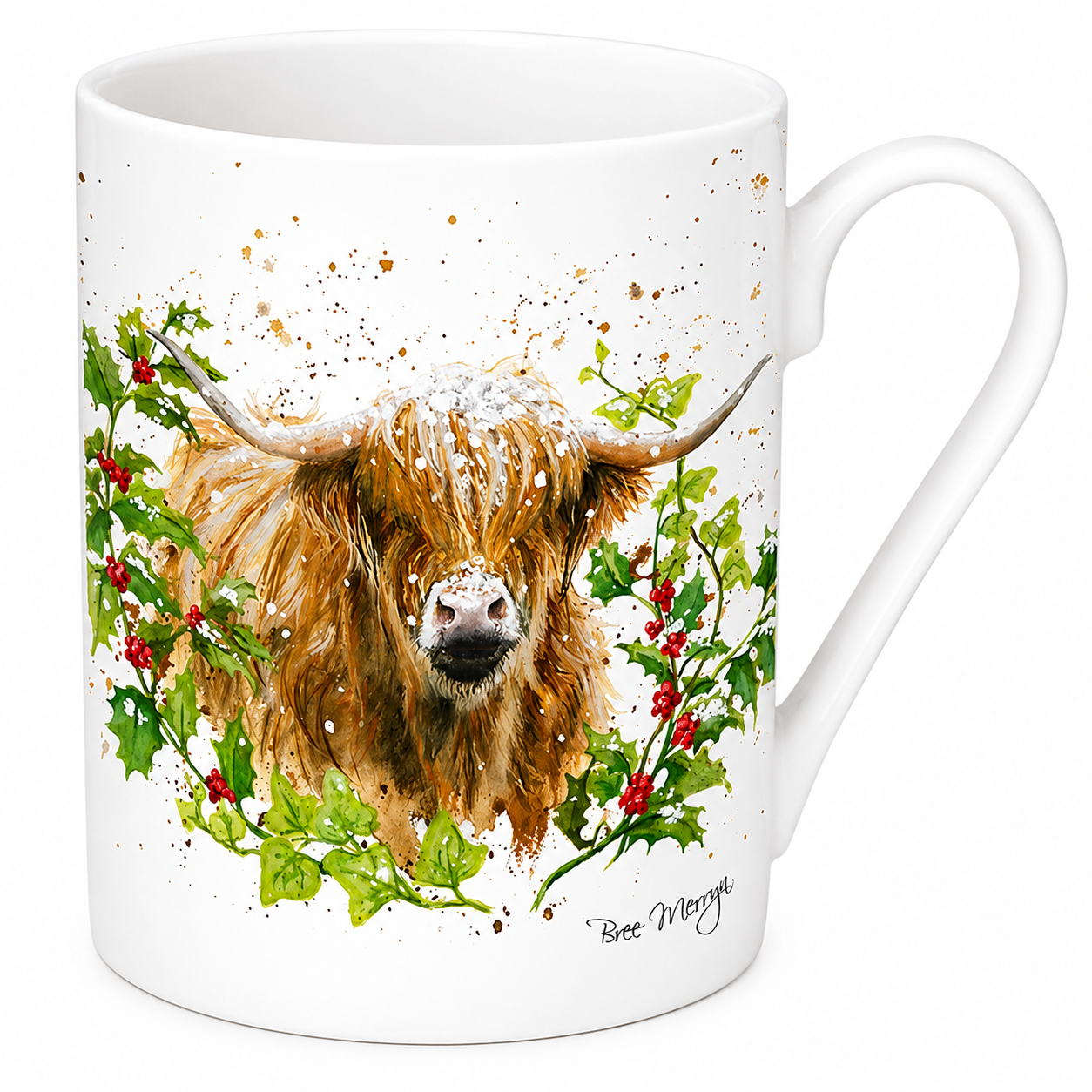 Bree Merryn Logan Highland Cow Fine China Mug Microwave & Dishwasher Safe