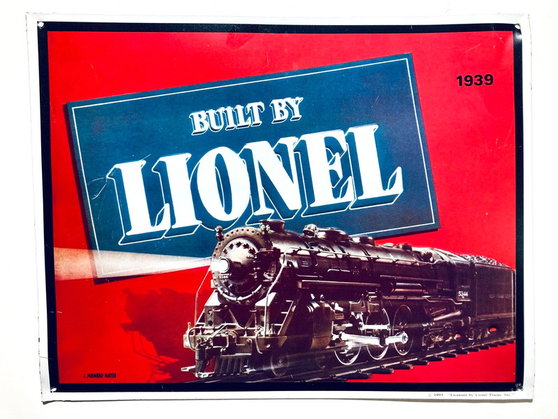 Built By Lionel Embossed Metal Sign 15" x 11 3/4"