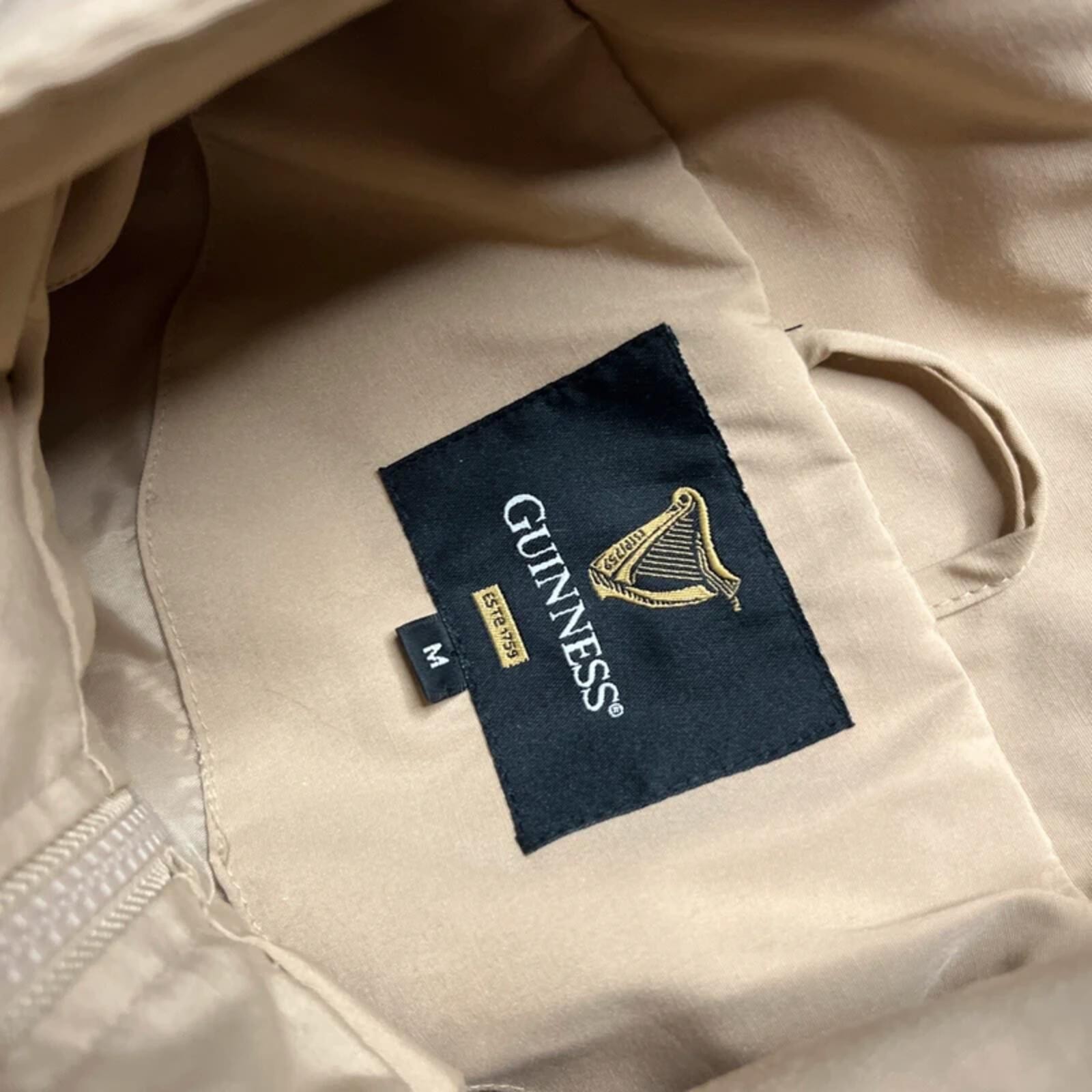 Vintage Guinness Men’s Beige Harrington Style Jacket | M image 4