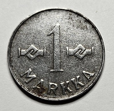 1952 Finland 1 One Markka - Finnish Coin - Iron - World Coin - Europe