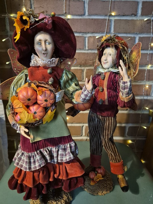 Winward Holidays Door Greeter Fairies Fall Harvest Thanskgiving 18" Set Of 2