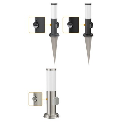 Pollerleuchte PORU Sensor mit Erdspieß für außen, 38cm, anthrazit 1xE27