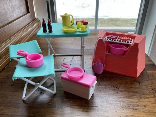 Vtg 1990 Mattel Western Fun Barbie Camping Playset #7497 Incomplete