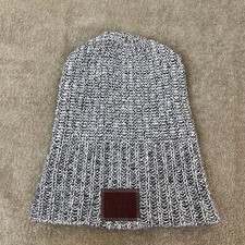 Love Your Melon Salt Pepper Knit Beanie Uncuffed Hat Slouchy Slouch MADE IN USA