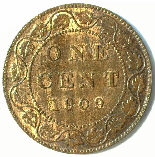 CANADA 1909 1¢ RB UNC - 第 1/2 張圖片