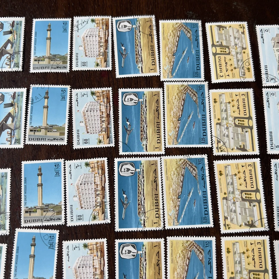 LOTE DE SELLOS DUBAI INVERSOR LOTE DE 5 JUEGOS DE 10 SELLOS DIFERENTES Foto 3 de 4