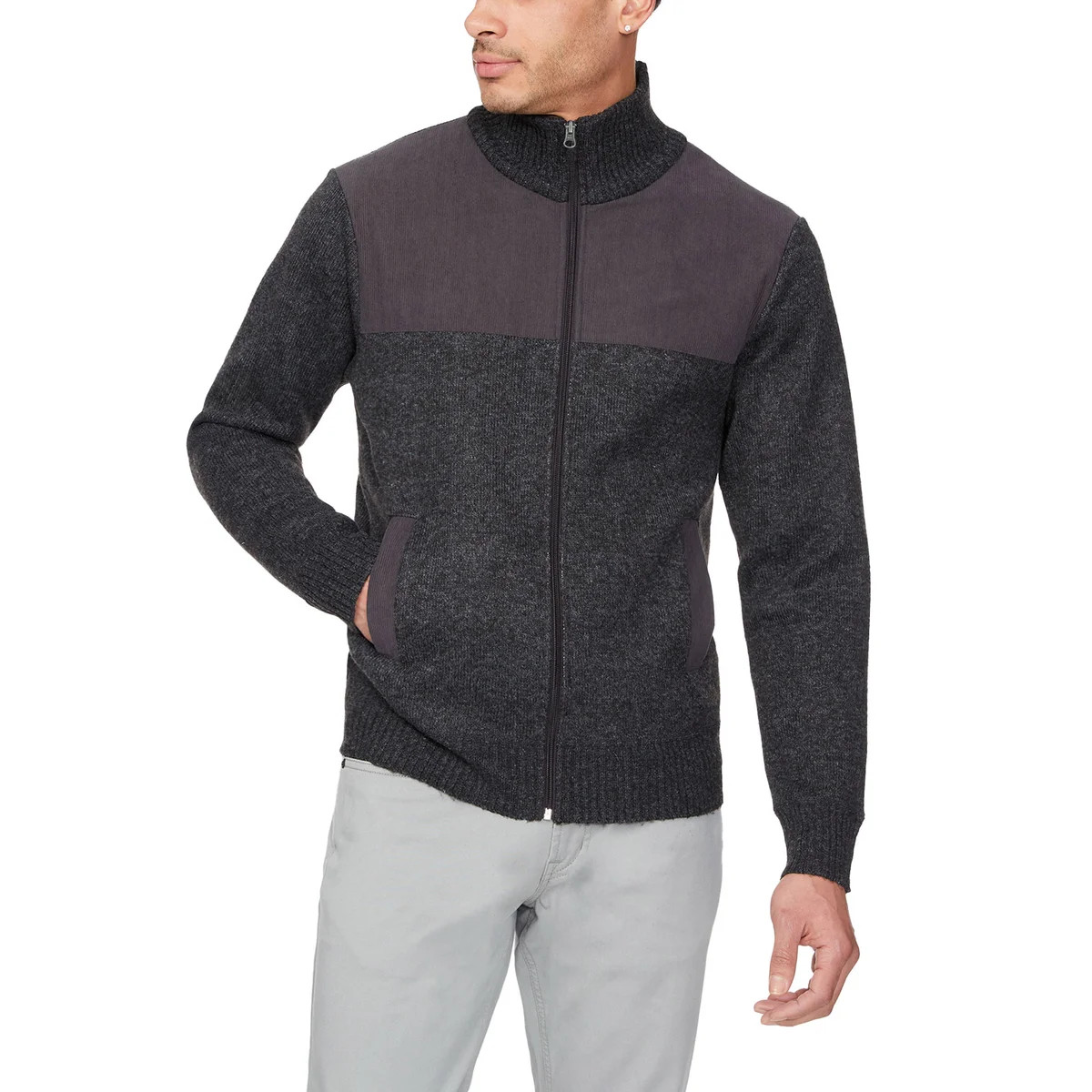 Мужской свитер IZOD с полной застежкой-молнией