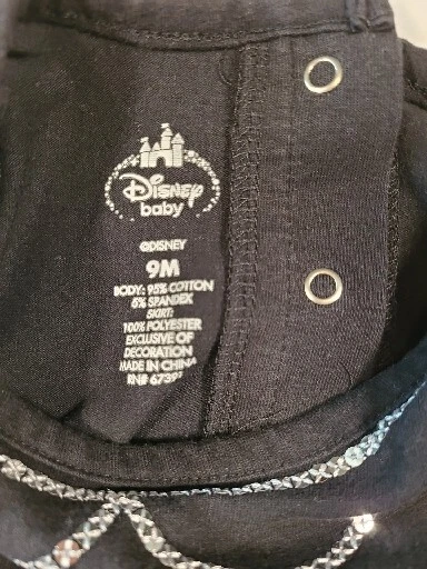 Vintage Disney Baby Minnie Mouse Bodysuit Dress Size 9 Months ToysRUs Black Red - Image 3 of 4