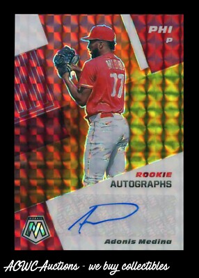 2021 Mosaic Fusion Red/Yellow Rookie Autographs #RAM-AM Adonis Medina #d 38/88