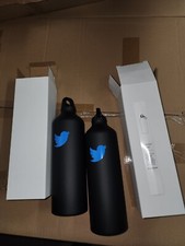 Lote de 2 botellas de agua auténticas de pared única de aluminio con logotipo de Og Twitter - 24 oz