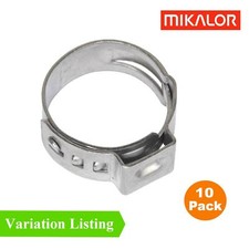 10 x Single Ear Plus Stainless Steel Hydraulic Hose Clamps O Clips Pipe Fuel Air