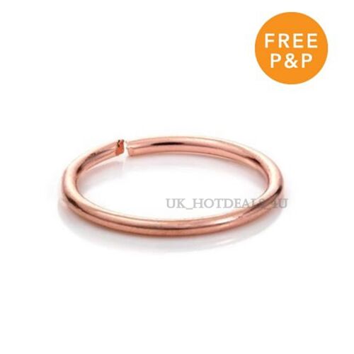 UK 2018 Rose Gold Nose Hoop Ring Cartilage Earring Rook Helix Hoop Tragus Ring - Picture 1 of 4