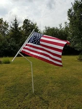 Rotating 3/4" PVC Flag Pole with U.S. Flag-Camping, RVing, Tailgating 