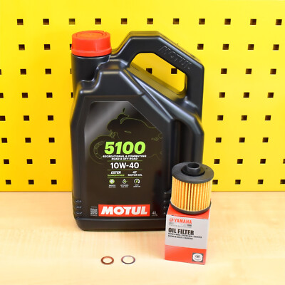 Kit De Vidange Complète Huile Moteur Motul 5100 10W40 + Filtre à Huile + Joint Pour Kawasaki Z750 - 4 Litres Semi-synthétique