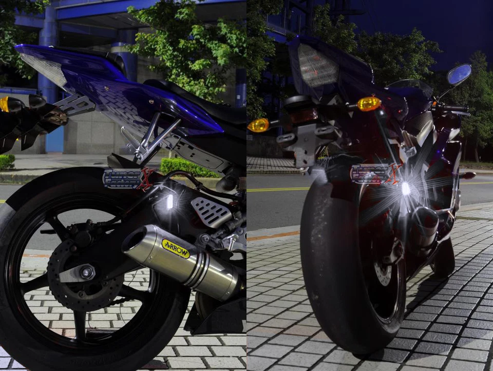 Foot Pegs LED Rear Brake white Light FIT Honda Ascot C200 CB100 CB1000R CB350 - Image 2 of 4