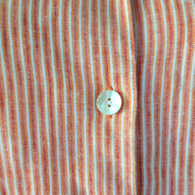 CHICO'S Orange Striped Linen Shirt Top Sz 2 or US 12 | eBay