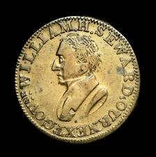 1834 William H. Seward Gubernatorial Campaign Medal Hard Times Token