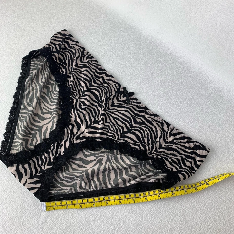 Frederick's of Hollywood Plus 3X Bragas Cherie Animal Estampado Cebra Negro Tostado Nuevas con Etiquetas Foto 4 de 4
