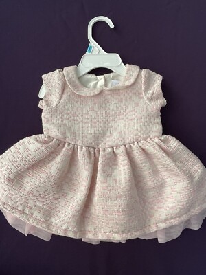 THE CHILDREN'S PLACE Nwot Silver Metallic Shimmer Pink Tutu Dress 0-3 M  sj7m63