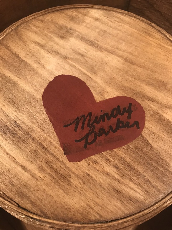 Wood Boxes Round Nesting Signed Mindy Barker VTGHand Painted Apple