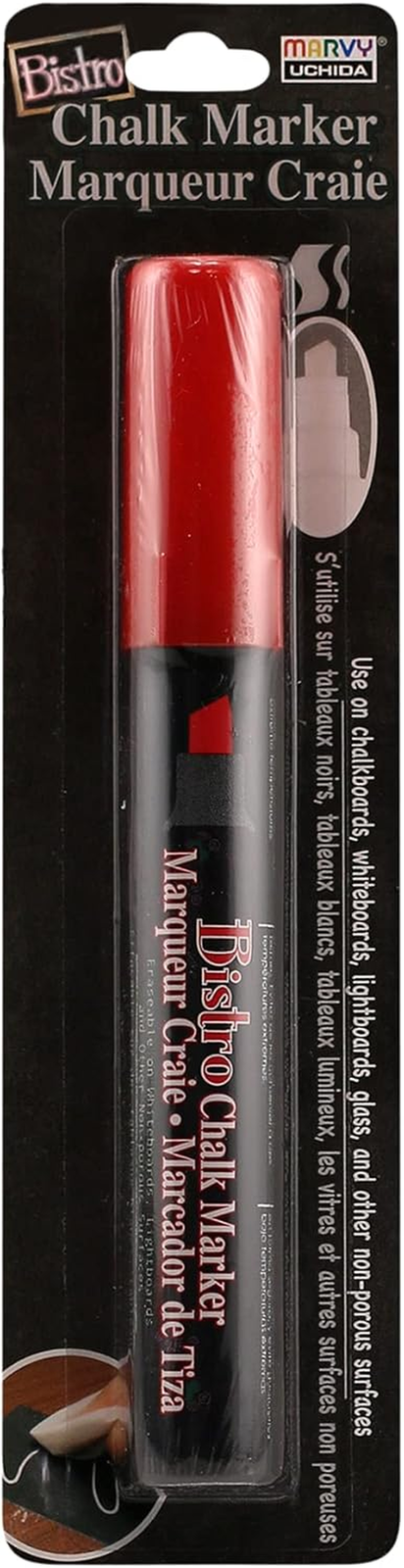 483-C-2 Chisel Tip Bistro Chalk Marker, Red