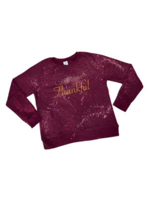 NWT Womens Girls THANKSGIVING THANKFUL Crew Neck Sweatshirts Boutique Size XXL