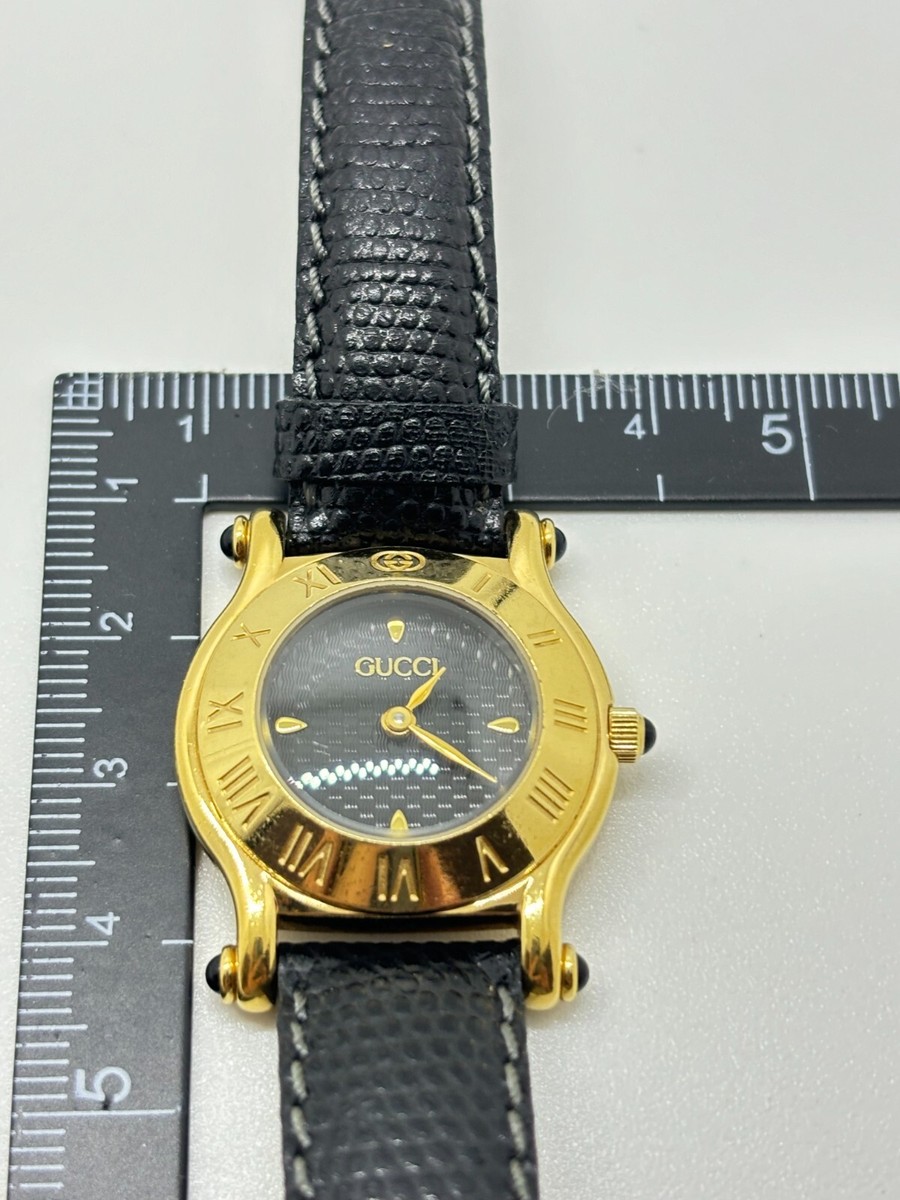 Mint ] GUCCI 6500L Black Dial Quartz Ladies Watch Swiss Made Used