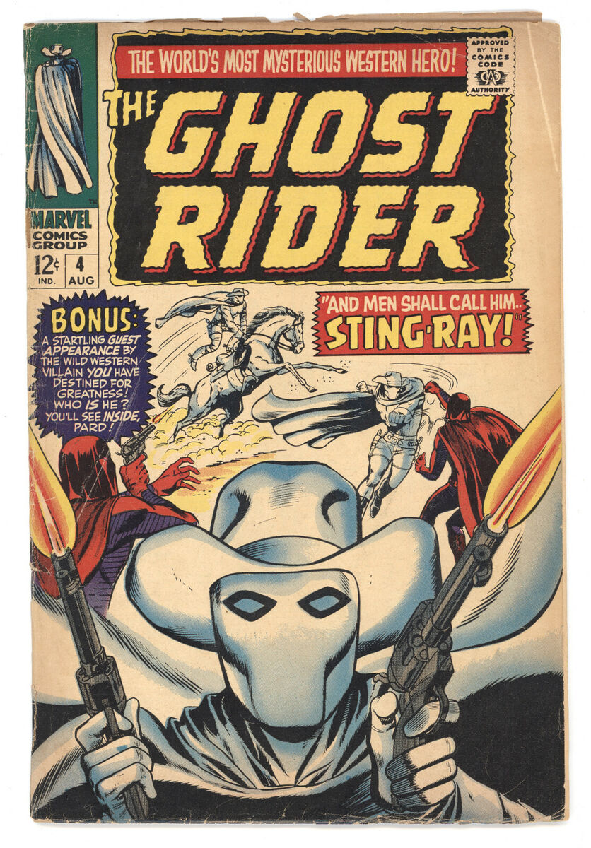 Ghost Rider 4 Marvel 1967 GD VG 1st Sting-Ray Cowboy Western Ghost Rider 4 Marvel 1967 GD VG 1st Sting-Ray Cowboy Western