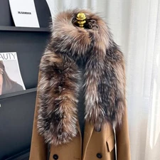 Women Long Real Fox Fur Scarf Collar Winter Warm Shawl Scarves Wrap Neckerchief