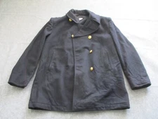 US Navy Coat Mens 44 R Black Pea Coat Wool Jacket USN 8405-01-154-5797
