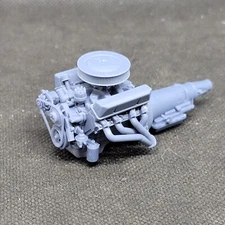 Ford FE Single Carb model engine resin 3D printed 1:24-1:8 scale