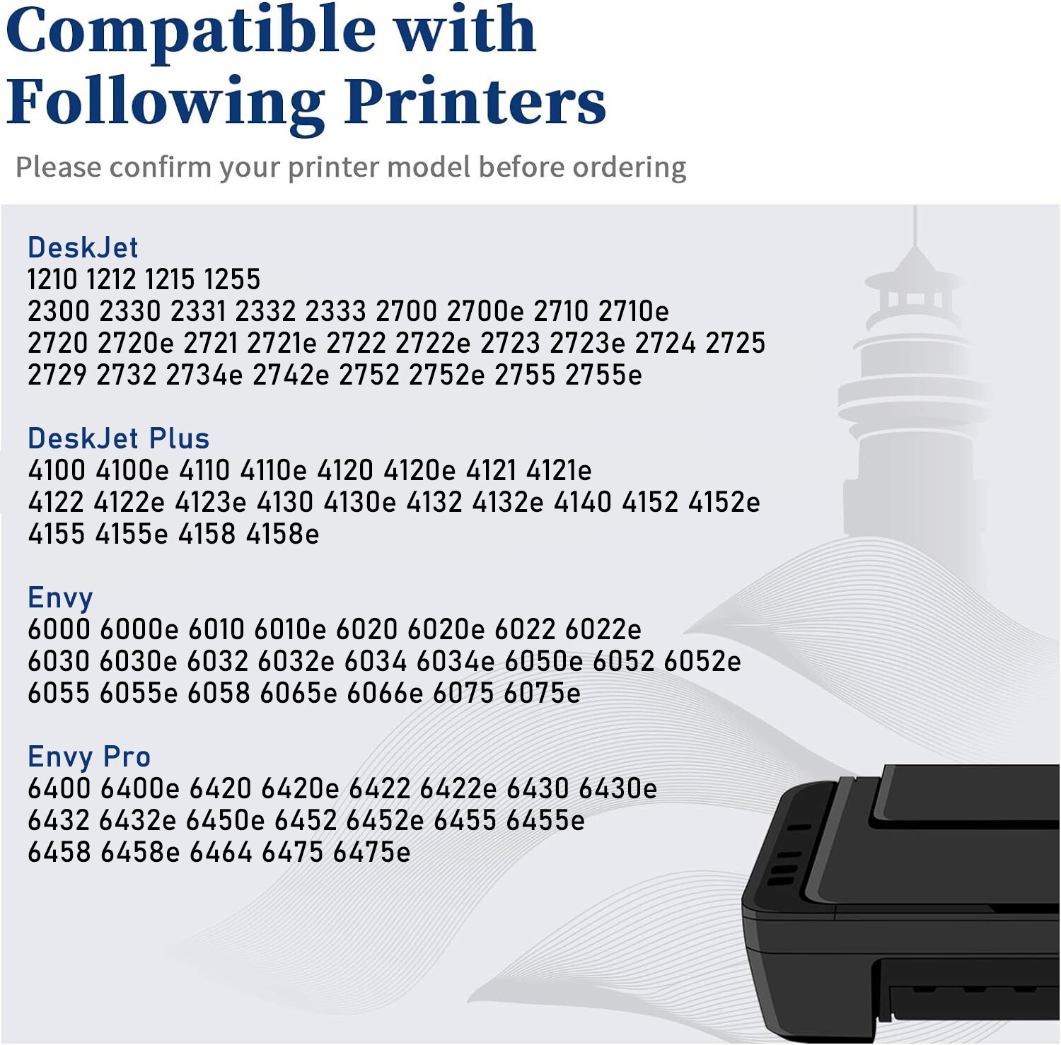 67XL Ink Cartridges for HP 67 DeskJet 1210 2330 2700e 4158 Envy 6000e