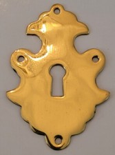 Vintage Solid Escutcheon Brass Skeleton Key Hole Cover With 3" x 2" UNIQUE 