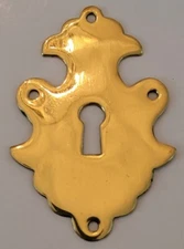 Vintage Solid Escutcheon Brass Skeleton Key Hole Cover With 3" x 2" UNIQUE 