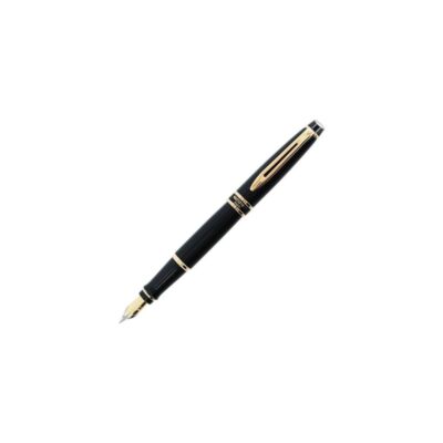 Waterman Expert II Black Lacquer Gold Trim Fountain Pen Medium Point