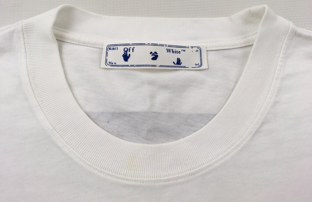 Off White Main Label c/o Virgil Abloh Wave Diag T shirt white slim