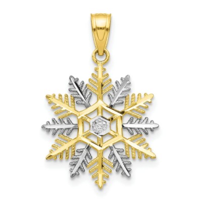 Real 10kt w/Rhodium Snowflake Charm