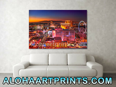 Las Vegas Strip North View After Sunset Caesars Palace Fine Art Print 24 by 36