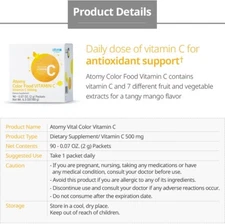 ATOMY Color Food VITAMIN C 500mg Health Supplement 90 Sticks x 2g*****CERTIFIED
