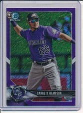 GARRETT HAMPSON 2018 BOWMAN CHROME PURPLE SHIMMER REFRACTOR PRIZM /655 ROCKIES #
