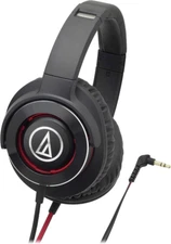 Audio Technica SOLID BASS Portable Headphones Heavy Bass Black and Red ATH-WS770