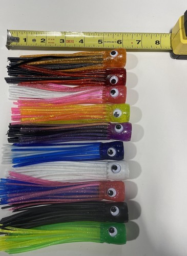 Offshore Fishing Trolling Lures 5 Pack Chugger Mold Head Style Mahi Tuna Marlin - Picture 15 of 15