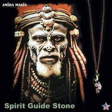 Uncut Gemstone Pendant Necklace Shaman Drum Magic Portal Raw Stone Amulet Wealth