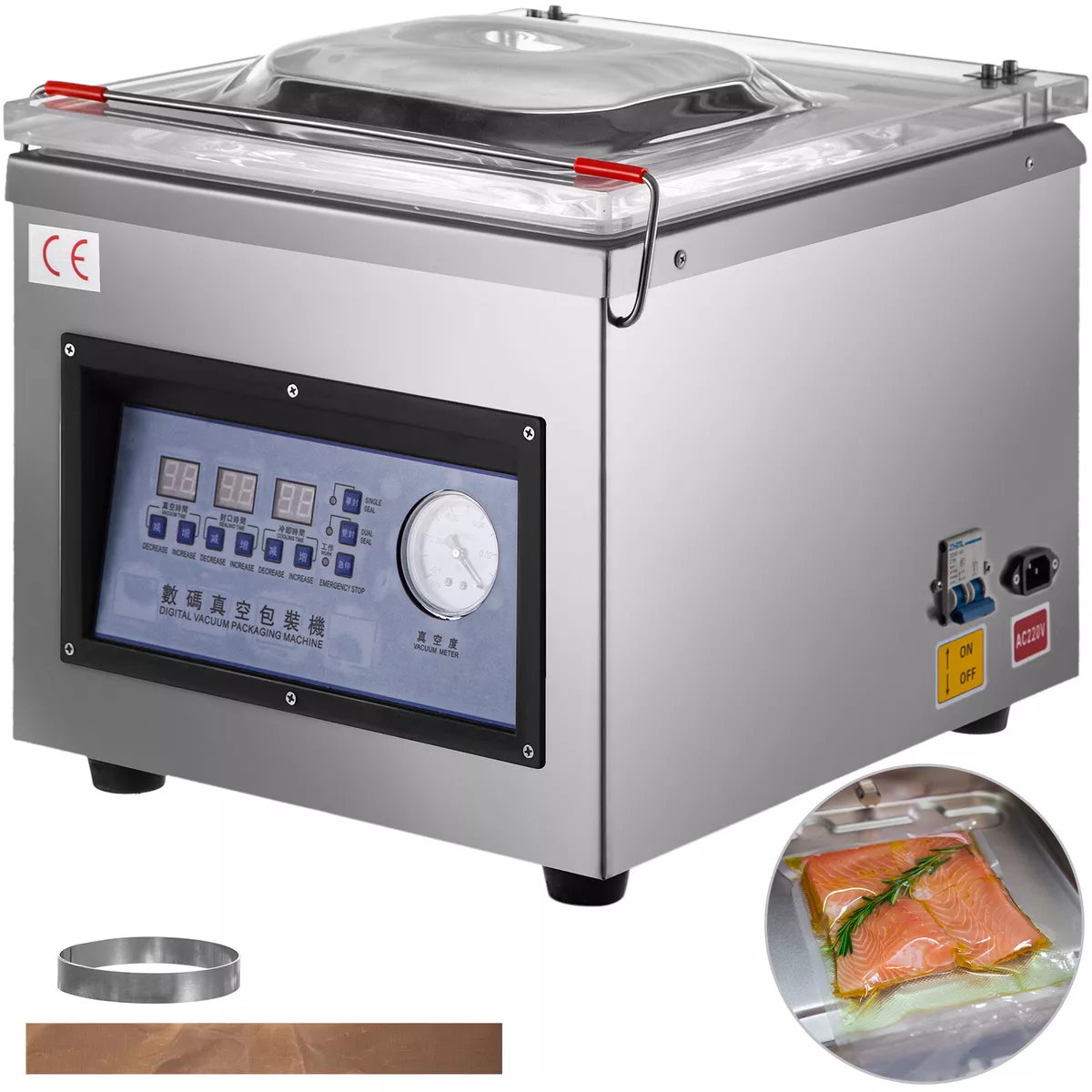 Vacuum sealed machine outlet