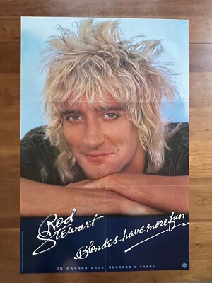 Original 1978 Rod Stewart Blondes Have More Fun Promo Rock Poster
