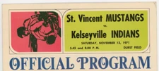 1971 Program St Vincent Mustangs VS Kelseyville Indians Durst Field