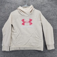 Under Armour Hoodie Girls Youth Large Loose Fit Beige